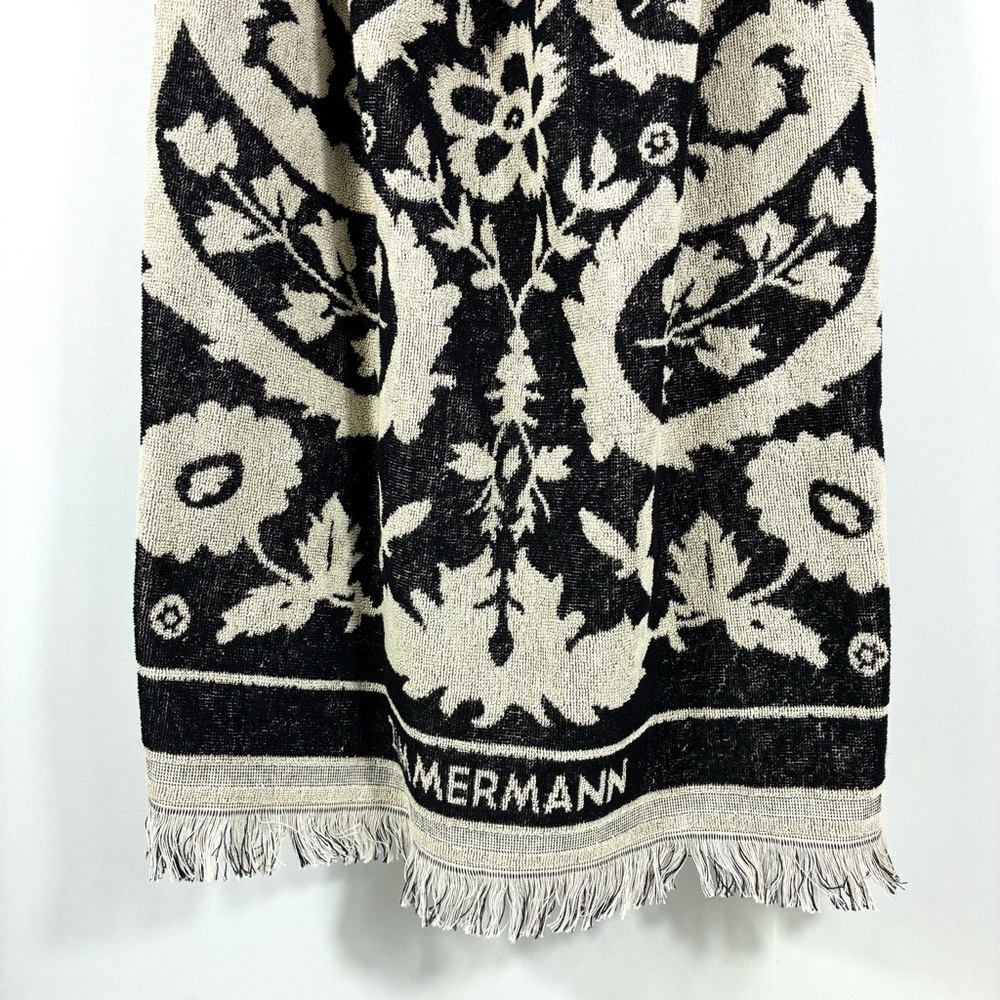 Zimmermann Rhiannon Fringed Terry Cloth Mini Dress Black Cream US 10 AU 3 NWT - Picture 12 of 17